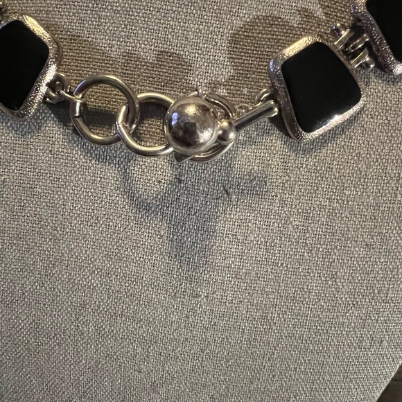 Rare Vintage Anne Klein Couture Black and Silver Women's Necklace - Picture 5 of 9